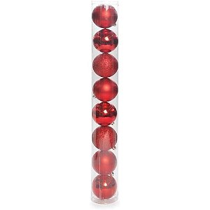 Bola Pérolada Vermelho 7cm - Jogo com 6 Peças