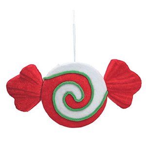 Enfeite Pendurar Candy Vermelho Branco Verde 18cm - 1 Un