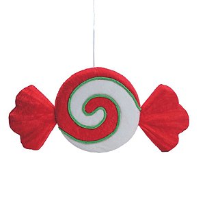 Enfeite Pendurar Candy Vermelho Branco Verde 25cm - 1 Un