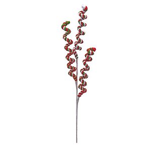 Galho Candy Listrada Vermelho Verde Branco 67X10cm - 1 Un