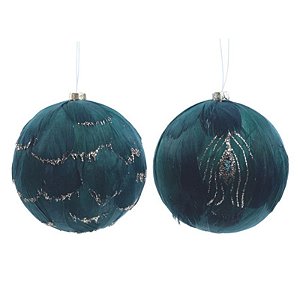 Bola Penas Verde Ouro 10cm - Jogo com 4 Peças