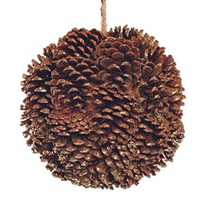 Enfeite Pendurar Pinha Marrom 20cm - 1 Un
