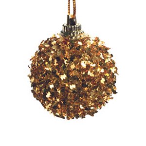 Bola com Glitter Ouro 4cm - Jogo com 12 Peças