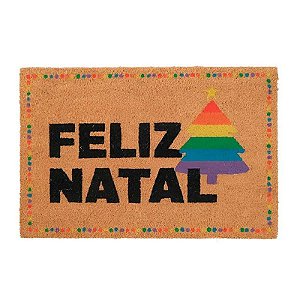 Capacho Feliz Natal com Árvore 60X40cm - 1 Un