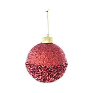 Bola com Glitter Vermelho 8cm - Jogo com 6 Peças