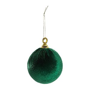 Bola Veludo Verde 10cm - Jogo com 4 Peças