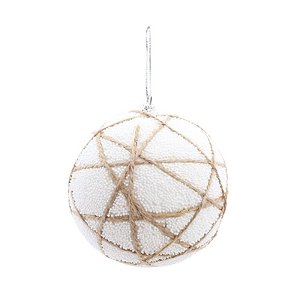 Bola Nevada Branco Marrom 10cm - Jogo com 4 Peças