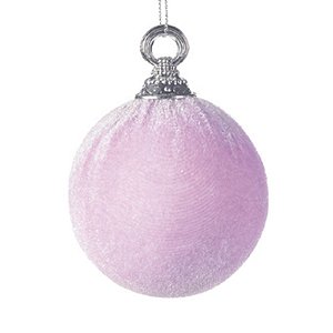 Bola Veludo Rosa 8cm - Jogo com 6 Peças