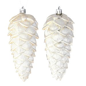 Pinha Fosca e Brilhante Cha 14cm - Jogo com 4 Peças