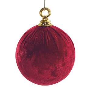 Bola Veludo Vermelho 10cm - Jogo com 4 Peças