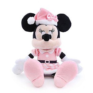 Minnie Noel com Gorro Rosa com Preto 40cm (Minnie) - 1 Un