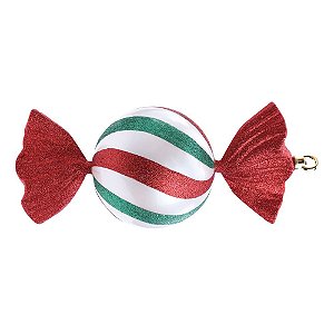 Enfeite Pendurar Bala Branco Vermelho Verde - 1 Un