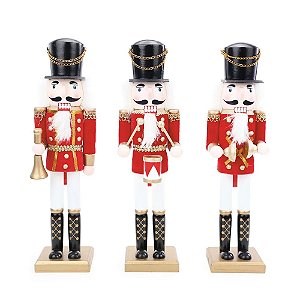 Soldadinho de Chumbo Decorativo Vermelho Branco Preto 30cm - 1 Un