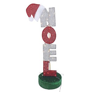 Luminoso Noel com Led Verde Vermelho Branco 100cm Bivolt - 1 Un
