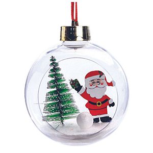 Bola com Papai Noel 10cm - Jogo com 4 Peças