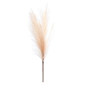 Galho Grande com Pena Artificial Creme 60cm - 1 Un