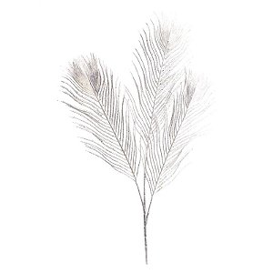 Galho Grande com Penas Artificiais Cha 75cm - 1 Un