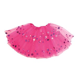 Saia de Tule Bolinhas Rosa Adulto - 1 unidade