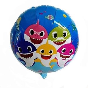 Balão Baby Shark Redondo 45cm - 1 Unidade