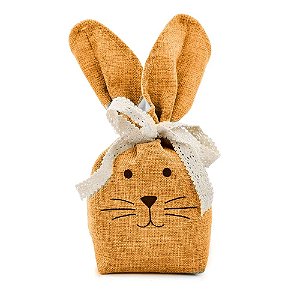 Bolsinha Coelho com Laço Laranja 7,5 cm (Bolsinhas) - 6 un