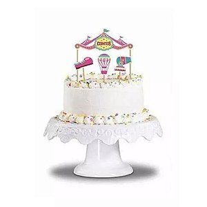 Kit Topo de Bolo Circus Rosa 5 Peças - 5 Un