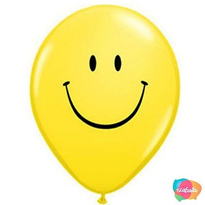 Balão Qualatex 11" - Qx Party Balloon Estampado - Carinha Sorridente - 6 Un