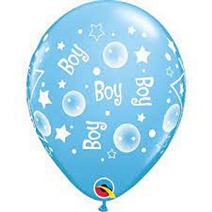 Balão Qualatex 11" - Redondo Azul Claro - Yep! I"M A Boy - 50 Un