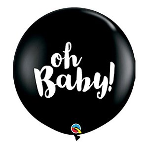 Balão Qualatex 3" - Redondo Preto Onix - Oh Baby! - 2 Un