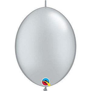 Balão Qualatex 12" - Q-Link Prata - Liso Látex - 50 Un