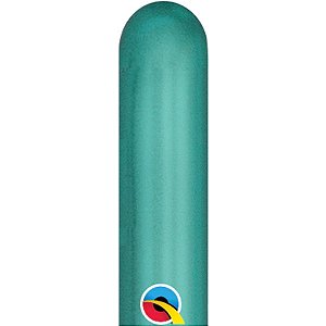 Balão Qualatex 260Q Chrome Verde - Liso Látex - 100 Un