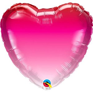 Balão Qualatex 18" - Coração - Rosa Ombre - 1 Un