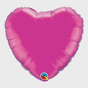 Balão Qualatex 09" - Coração - Magenta Metalizado Liso - 1 Un