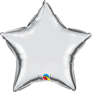 Balão Qualatex 09" - Estrela - Prata Metalizado Liso - 1 Un