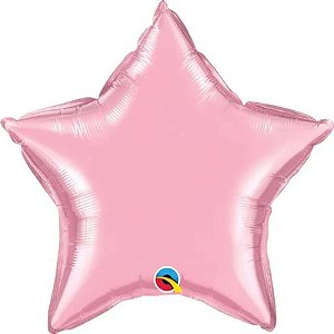 Balão Qualatex 04" - Estrela - Rosa Perolado Metalizado Liso - 1 Un