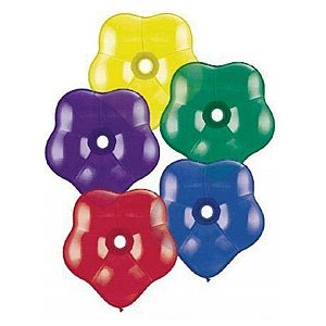 Balão Qualatex 16" - Geo Sortido Joia Redondo - Liso Látex Blossom - 50 Un