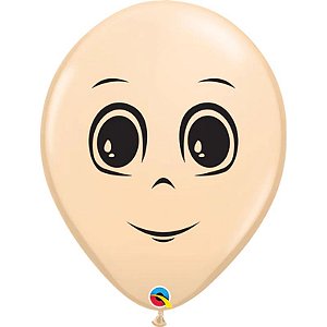 Balão Qualatex 16" - Redondo Blush - Rosto Masculino - 50 Un