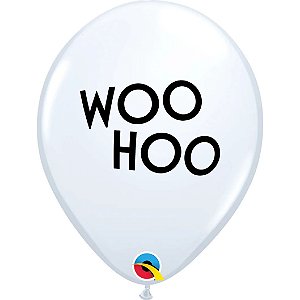 Balão Qualatex 11" - Redondo Branco - Woo Hoo - 50 Un