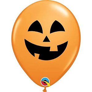 Balão Qualatex 11" - Redondo Laranja - Abobora Divertida - 50 Un
