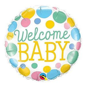 Balão Qualatex 04" - Redondo Solto - Welcome Baby-Poás Maternidade - 1 Un