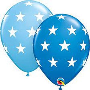 Balão Qualatex 11" - Redondo Sortido Especial - Estrelas Grandes - 50 Un