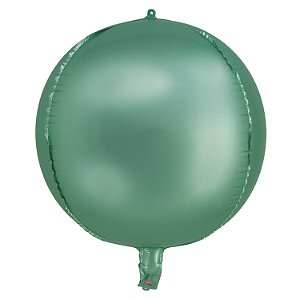 Balão Cromado Redondo 4D Verde Menta 20" - Silver Plastic - 1 Unidade