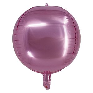 Balão Metalizado Redondo 4D Rosa Bebê 20" - Silver Plastic - 1 Unidade