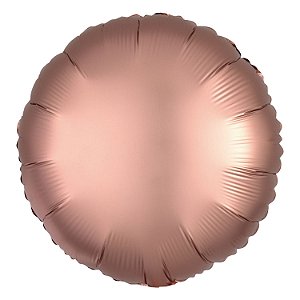 Balão Cromado Redondo com Canudo Rose Gold 18" - Silver Plastic - 1 Unidade