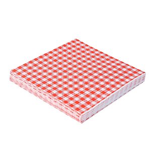 Guardanapos de Papel Folha Dupla Junino Xadrez 32cm Vermelho - 20 Un