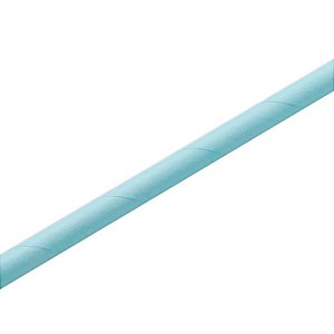 Canudo de Papel Liso 19,5cm Azul Bebê - 12 Un