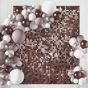 Painel Metalizado Quadrado Mágico Shimmer Wall 30x30cm Rosê Brilhante - 1 Un