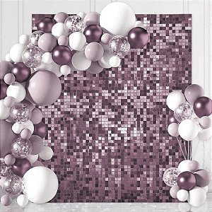 Painel Metalizado Quadrado Mágico Shimmer Wall 30x30cm Rosê Fosca - 1 Un