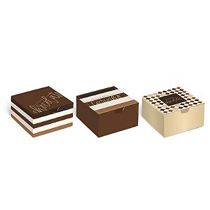 Caixa Diver Para 6 Brigadeiros Tons Choco Sortido 12x8x3,5 - 100 Un