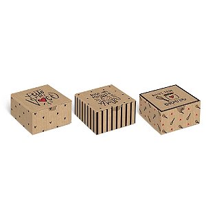Caixa Diver Para 4 Brigadeiros Kraft Doçura Sortido 8,5x8,5x3,5 - 100 Un