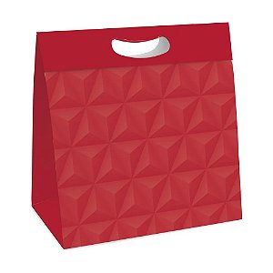 Caixa New Plus Horizontal 33x11x32cm Relevo Vermelho - 10 Un